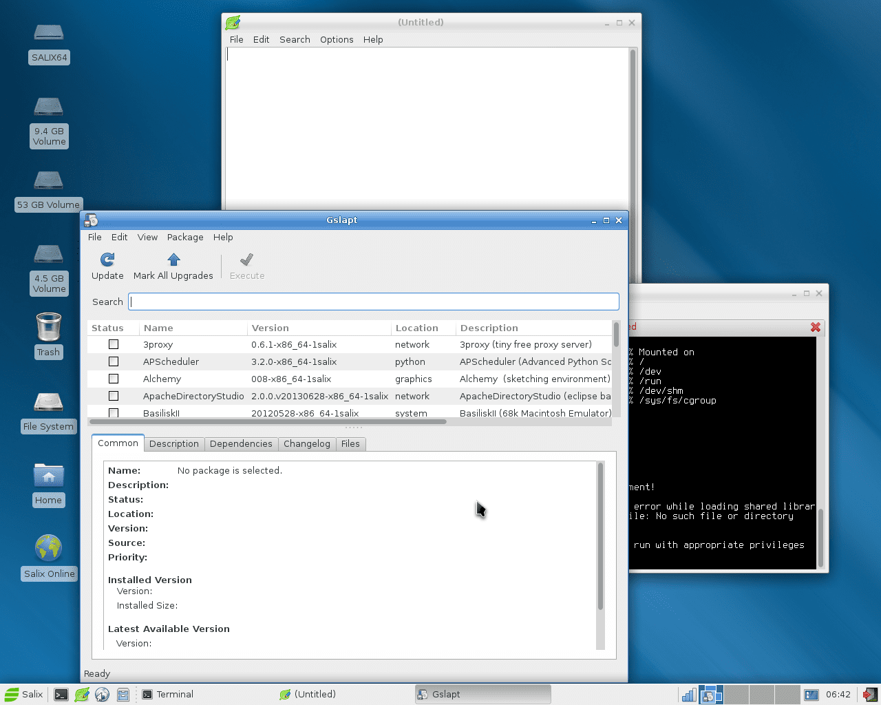 GSlapt for SalixOS - Front end for Slapt-get. Blog post on Notable Forks of Slackware Linux