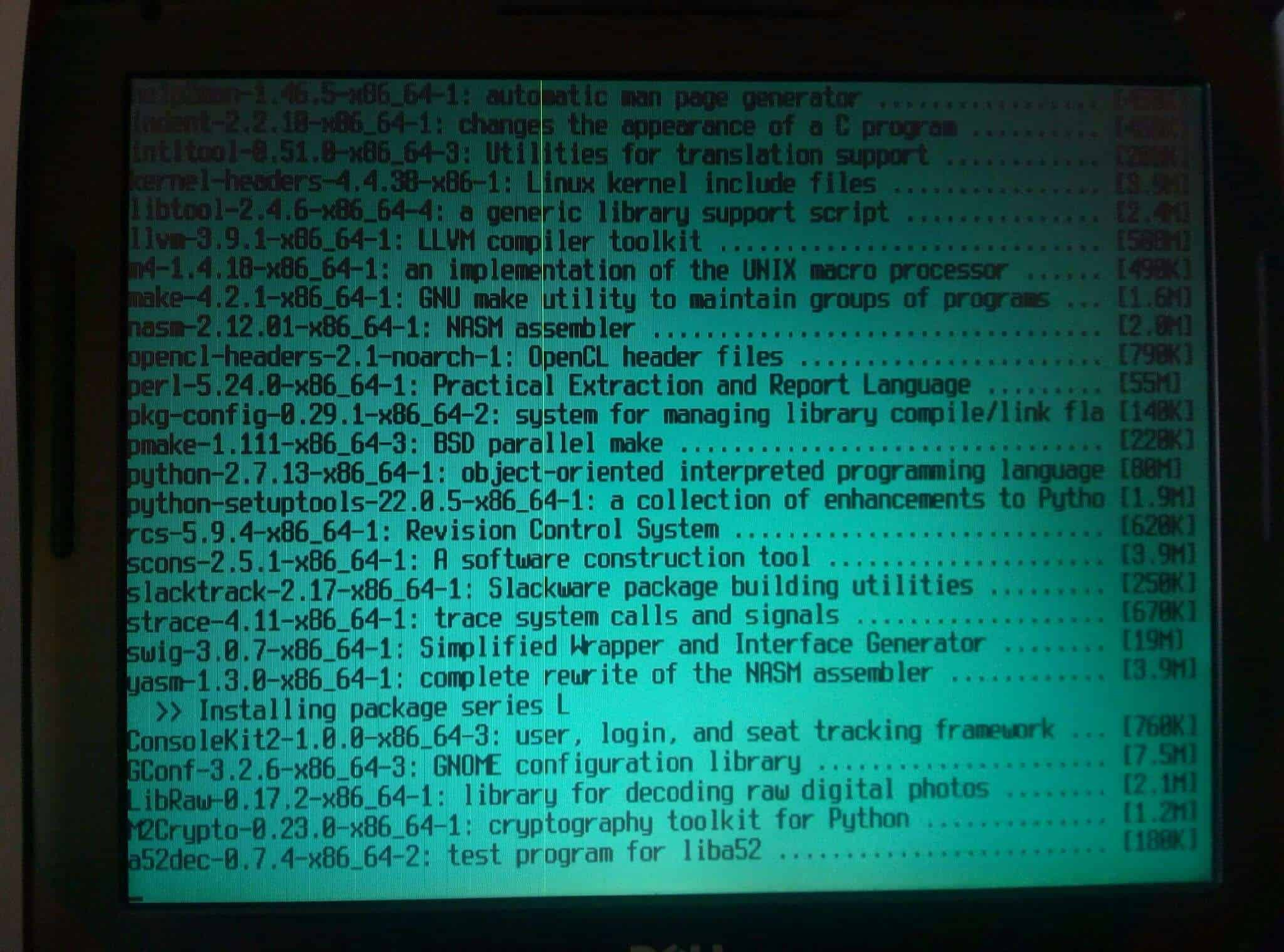 Slackware 14.2 on Dell D520 laptop, 2017