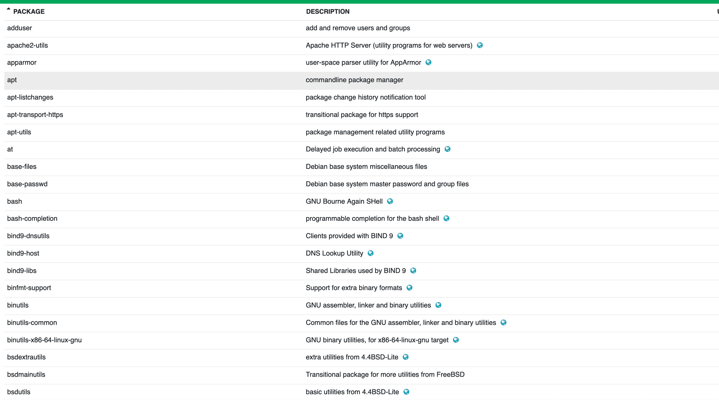 Packages install for TinyCP server control panel