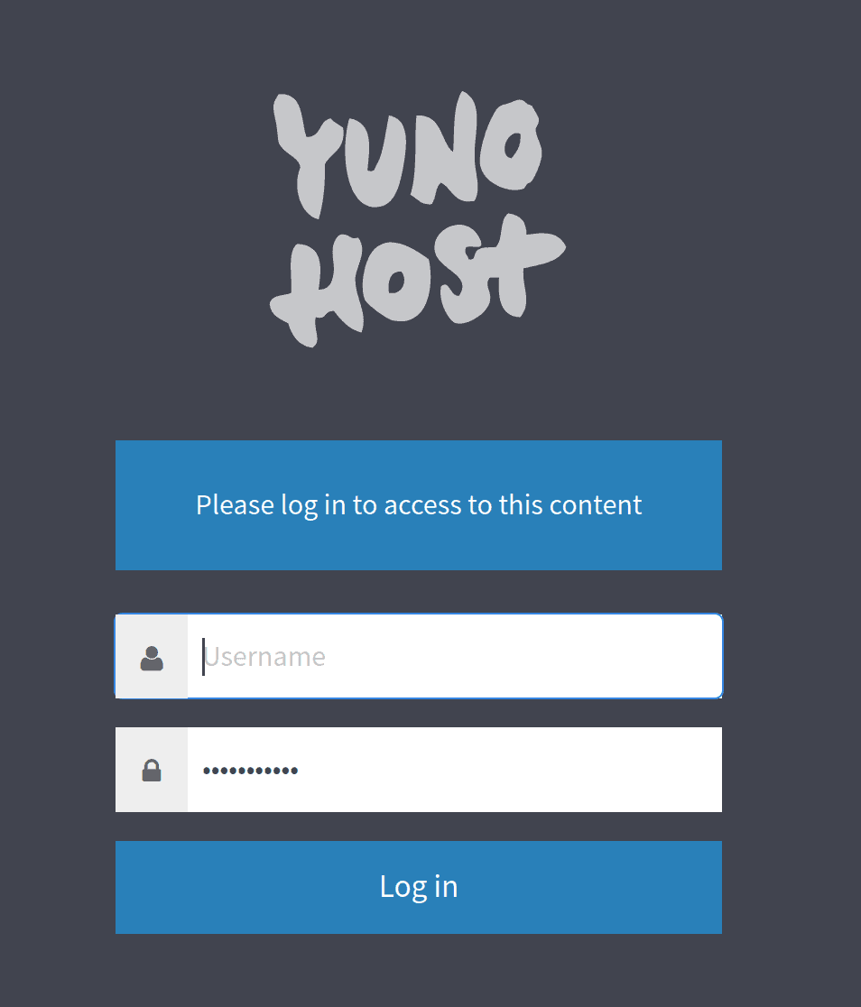 Login dashboard for Yunohost open source server panel. Screenshot by Amar Vyas for blog post on Yunohost