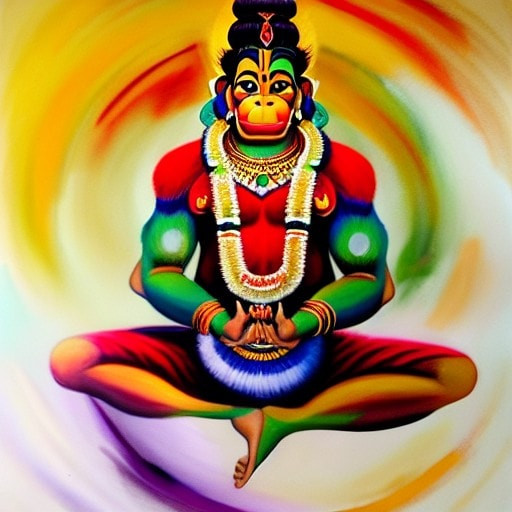 Hanumanji in a meditating pose. Chants of India podcast