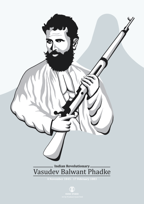 Sketch of Vasudev Balwant Phadke. Source: Wikimedia Commons