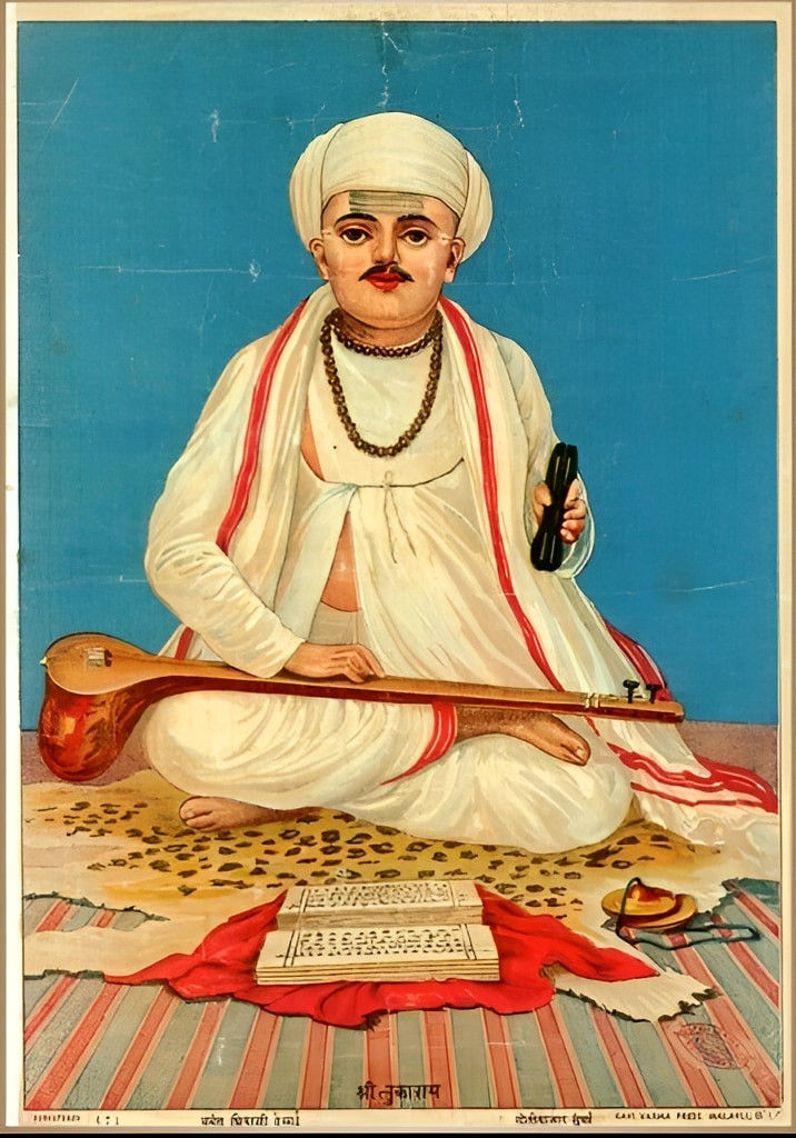 Painting of Sant Tukaram, Raja Ravi Verma, Image for Sant Tukaram Jayanti.