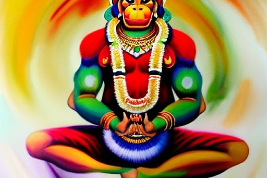 Hanumanji in a meditating pose. Chants of India podcast
