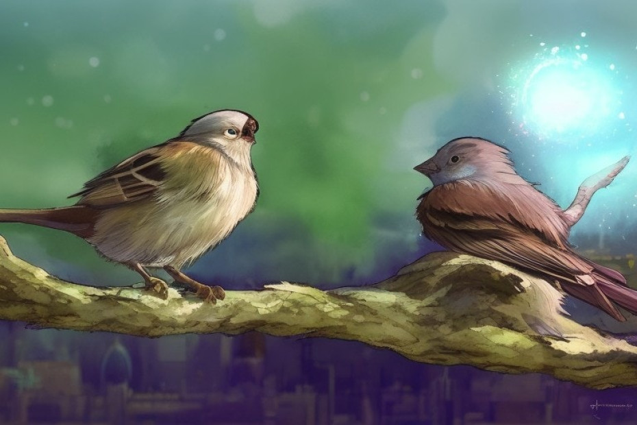 Painting of Two Sparrows. Special episode on gaathastory to celebrate March 20, World Sparrow Day